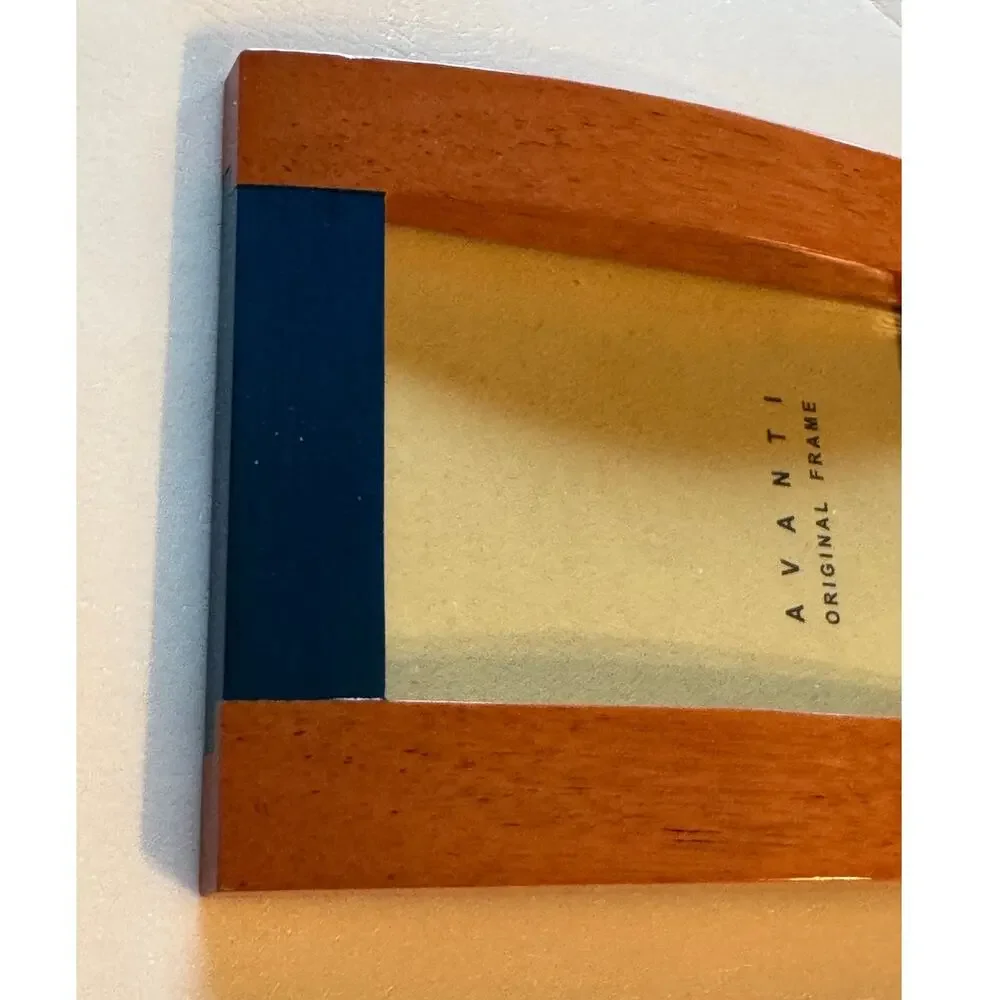 Avanti Original · Wood Picture Frame · Color Block · Blue & Brown · 4x6